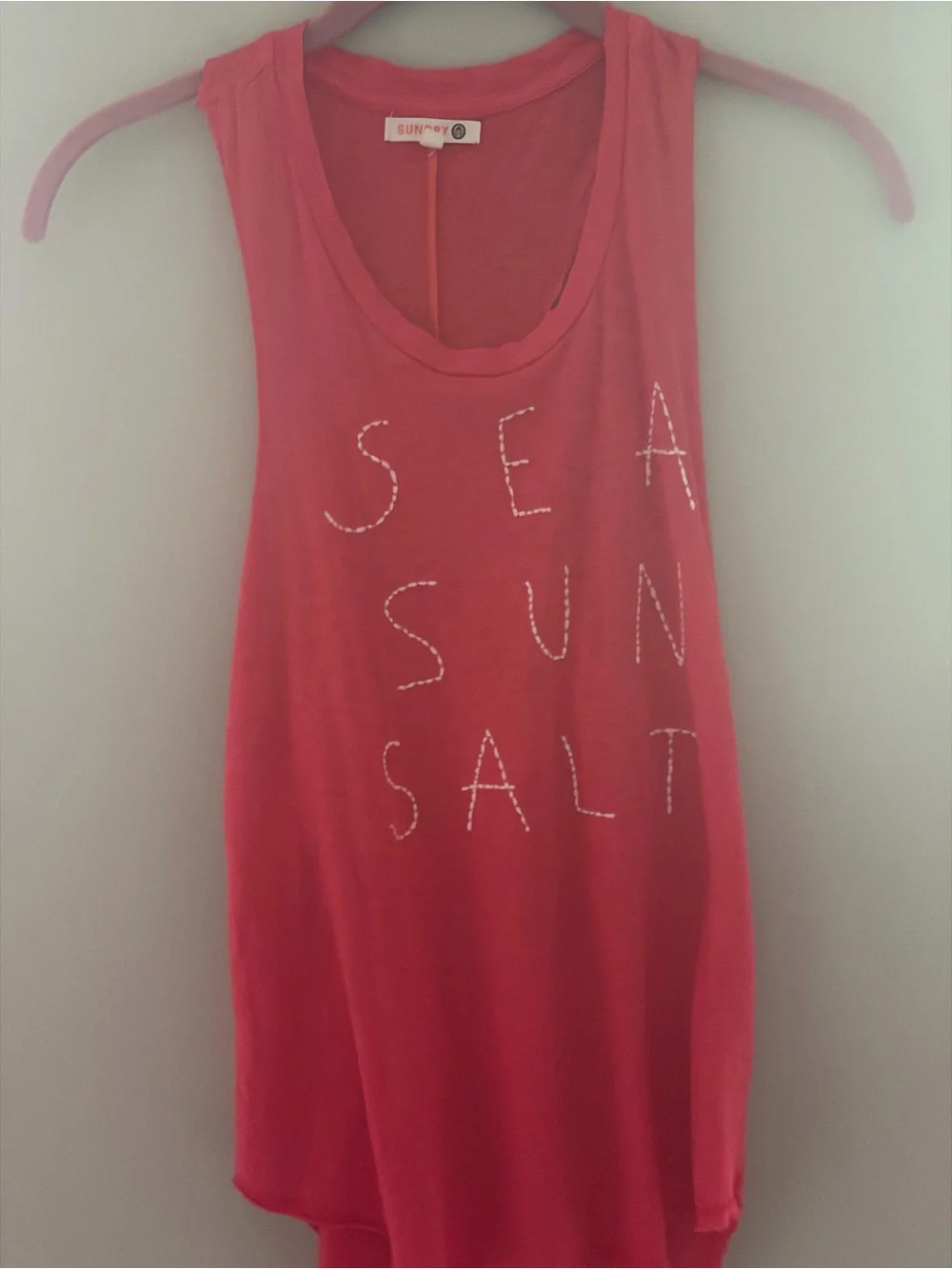 Sundry Pink Sleeveless 'SEA SUN SALT' Tank Nightshirt